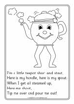 I’m a little teapot colouring sheets (SB4285) - SparkleBox