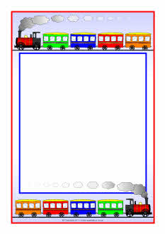 Train-themed A4 page borders (SB5330) - SparkleBox
