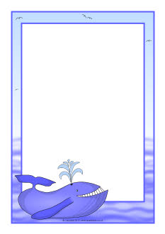 Whale A4 page borders (SB7471) - SparkleBox