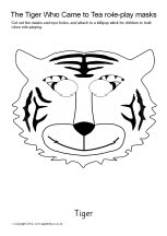 Tiger Mask Coloring Page : Crafts,Actvities and Worksheets for