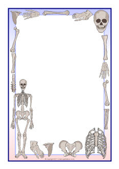 Skeletons A4 page borders (SB7853) - SparkleBox