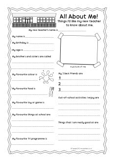New teacher ‘all about me’ pupil information sheet (SB8490) - SparkleBox