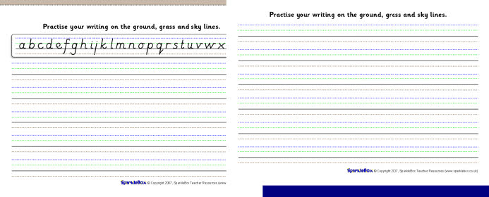 Ground, grass and sky writing lines - landscape (SB753) - SparkleBox