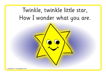 Twinkle Twinkle Little Star visual aids (SB802) - SparkleBox