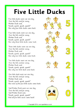 Five Little Ducks Nursery Rhyme Teaching Resources ...