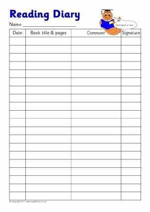 Reproducible homework record sheet for teachers