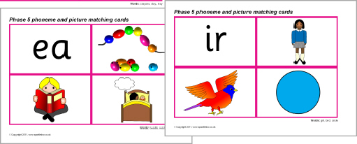 Phase 5 phoneme and picture cards (SB1760) SparkleBox