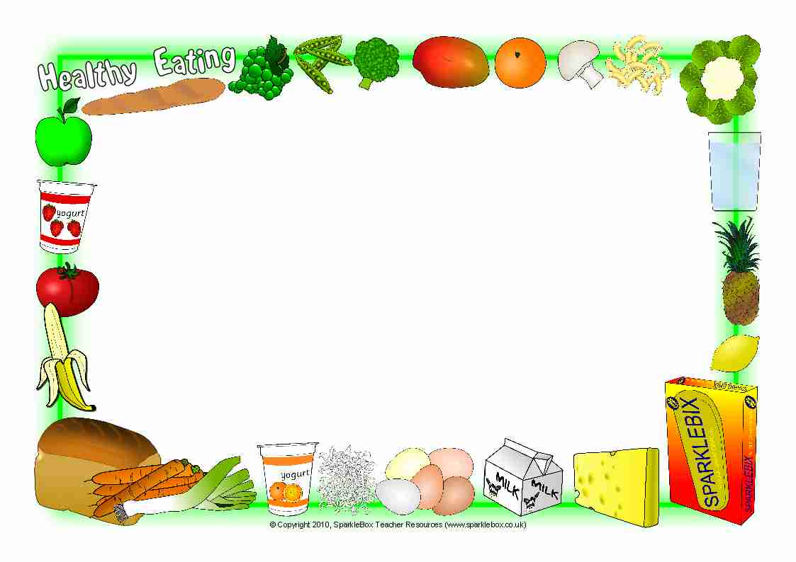 Healthy Eating A4 Page Borders (SB2992) SparkleBox