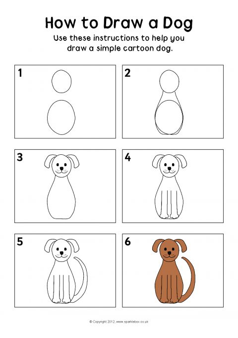 How to Draw a Dog Instructions Sheet (SB8222) - SparkleBox
