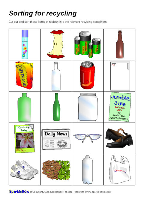 Trash Sorting Worksheet
