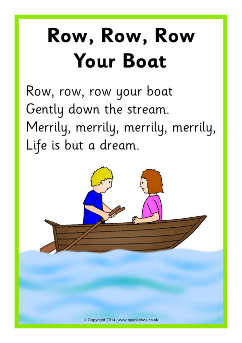 Row, Row, Row Your Boat Song Sheet (SB10945) - SparkleBox