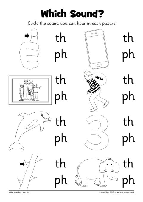 Which Sound? Worksheet – th and ph (SB12237) - SparkleBox