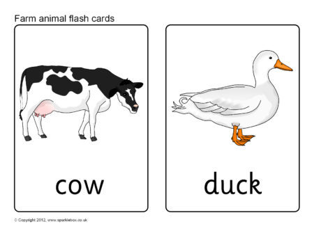 Farm Animal Flash Cards (SB7730) - SparkleBox