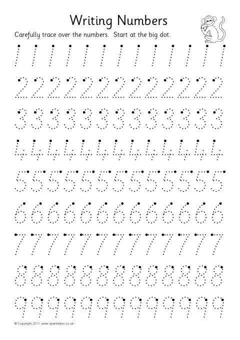  Writing Numbers Formation Worksheets SB5006 SparkleBox