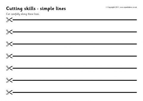 Cutting Skills Worksheets – Simple Lines (SB4520) - SparkleBox