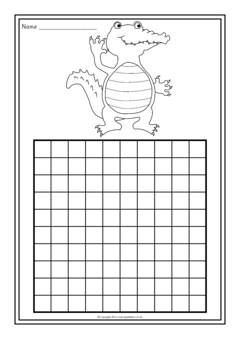 Blank Hundred Grids For Colouring (SB10082) - SparkleBox