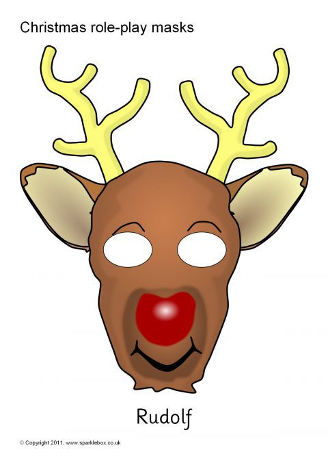 A set of printable Christmas character masks for roleplay. Including Santa Claus, Mrs Claus 