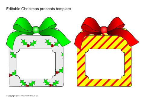 Editable Christmas Present/Gift Templates (SB6623) SparkleBox