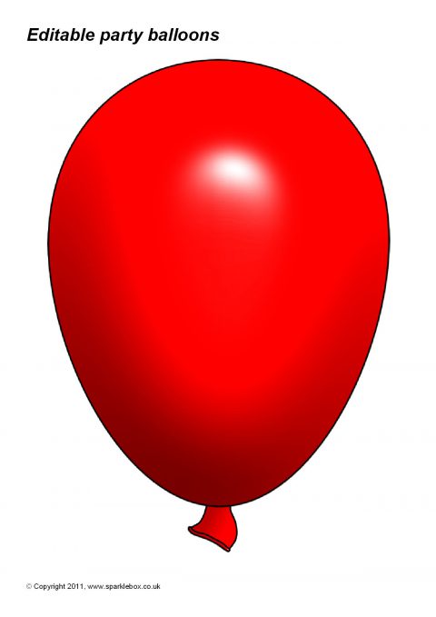 Editable Party Balloon Templates (SB3996) - SparkleBox