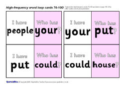 Word Loop Topics High-frequency word loop cards 76-100 (SB1468) - SparkleBox