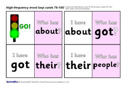 Word Loop Topics High-frequency word loop cards 76-100 (SB1468) - SparkleBox