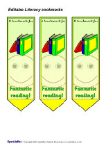 Editable Literacy bookmarks (SB1864) - SparkleBox