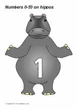 Numbers 0-50 on hippos (SB4152) - SparkleBox