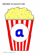 Alphabet on popcorn tubs (SB4241) - SparkleBox