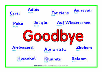 Mixed language ‘Goodbye’ signs (SB4308) - SparkleBox