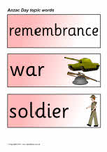 Anzac Day topic word cards (SB4530) - SparkleBox