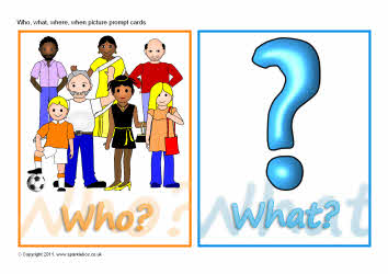 Who, what, where and when picture prompt cards (SB4921) - SparkleBox