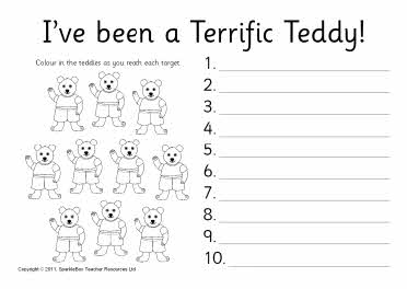 Teddy bear-themed target sheets (SB5359) - SparkleBox