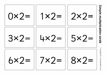 Simple multiplication flash cards - 2, 5 and 10 times tables (SB5629