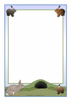 Rabbit-themed A4 page borders (SB5635) - SparkleBox