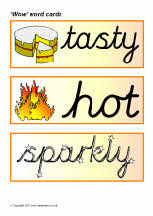 Wow word cards - cursive (SB5715) - SparkleBox