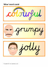 Wow word cards - cursive (SB5715) - SparkleBox