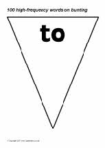 100 high-frequency words on bunting - black and white (SB6043) - SparkleBox