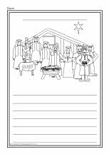 Nativity story colour and write worksheets (SB6444) - SparkleBox