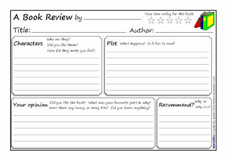 book review writing frame ks3