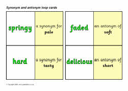 Synonyms and antonyms loop cards (SB6517) - SparkleBox