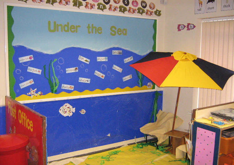 Beach roleplay area classroom display photo Photo gallery SparkleBox