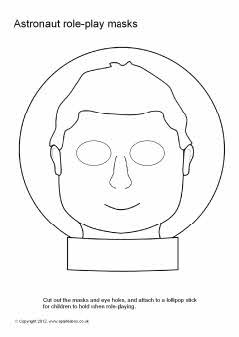 Astronaut role-play masks - black and white (SB7284) - SparkleBox