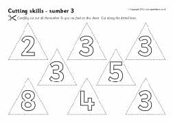 Cutting skills worksheets - numbers 0-9 (SB7320) - SparkleBox