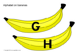 Alphabet on bananas - capitals (SB7985) - SparkleBox
