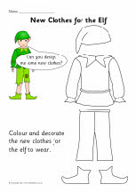 Elf clothes design and colouring sheets (SB8180) - SparkleBox