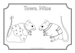 Town Mouse Country Mouse colouring sheets (SB8724) - SparkleBox