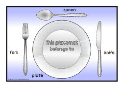 Dinnertime cutlery placemats (SB8849) - SparkleBox