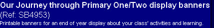 Our Journey through Primary One/Two display banners 
(Ref: SB4953)
Printable banners for an end of year display about your class’ activities and learning.