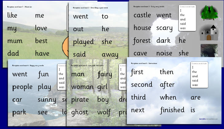 Word mats (SB157) - SparkleBox