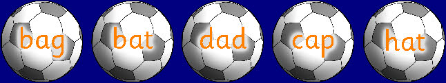 CVC words on footballs (SB207) - SparkleBox